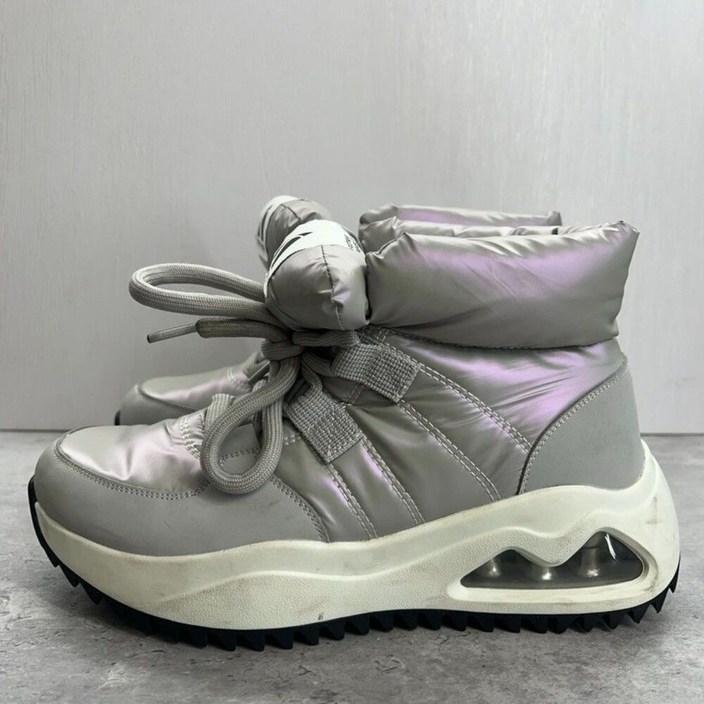 Skechers Uno W 177559 Gray Lace Up Mid Top Snow Boot Sneakers Womens Size 9
